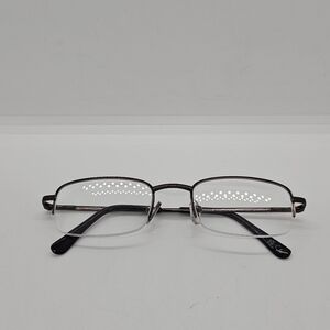 Foster Grant Harrison brown bronze half-rim rectangular readers +1.50